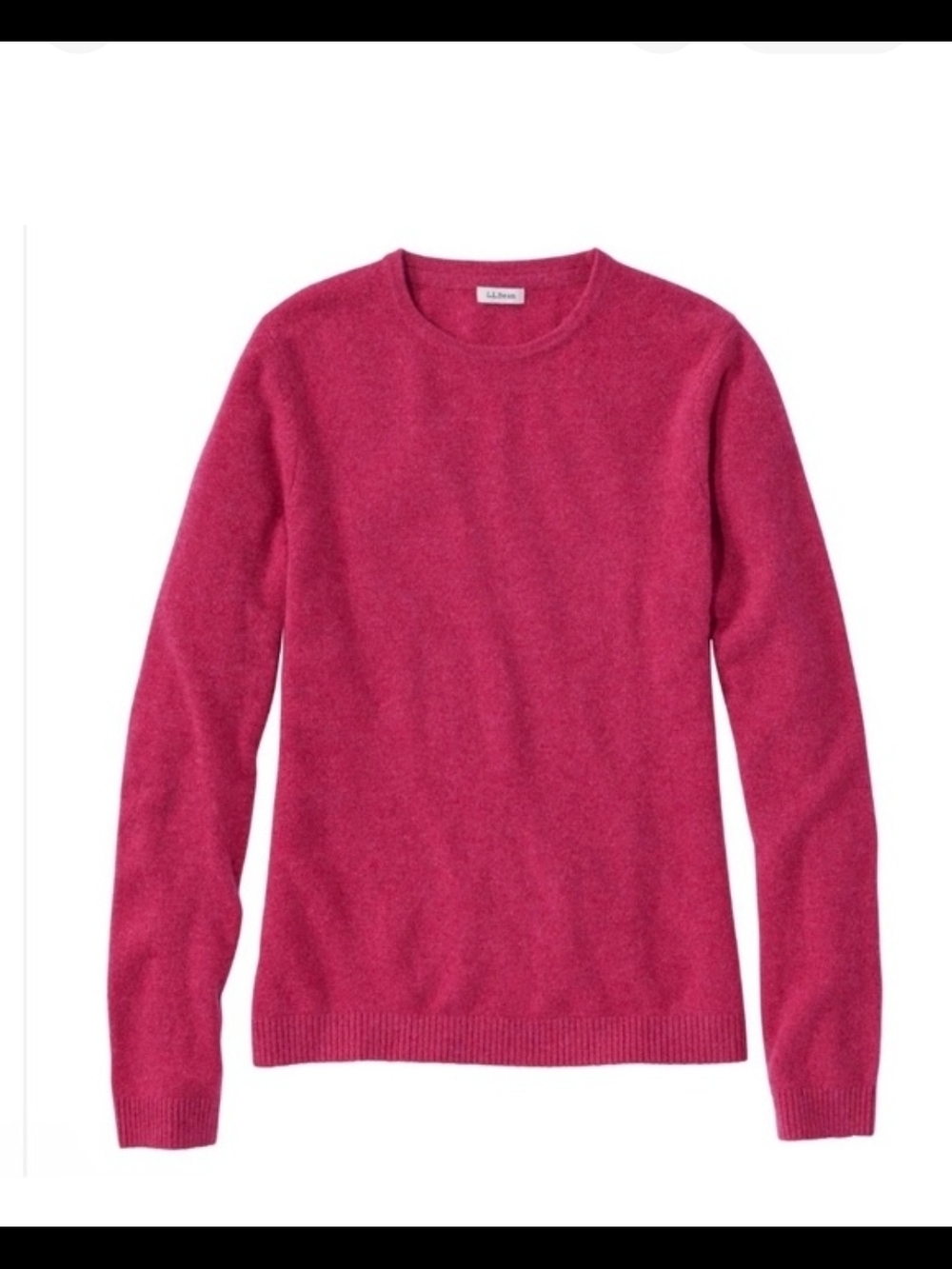 100% Cashmere L.L. Bean Women's Crewneck Sweater in Raspberry